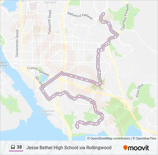 38 Bus Line Map