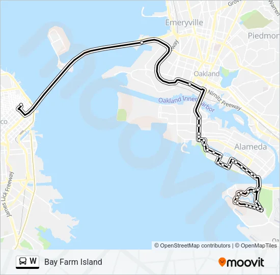 W Bus Line Map
