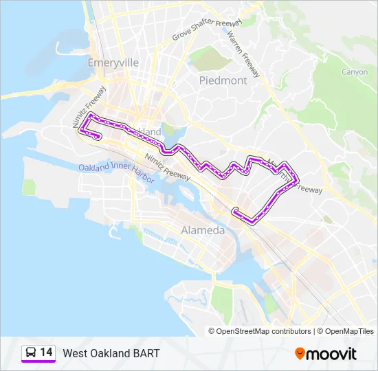 14 Bus Line Map