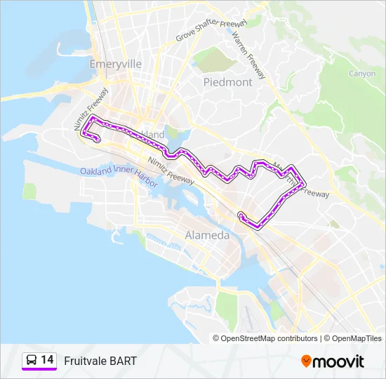 14 Bus Line Map