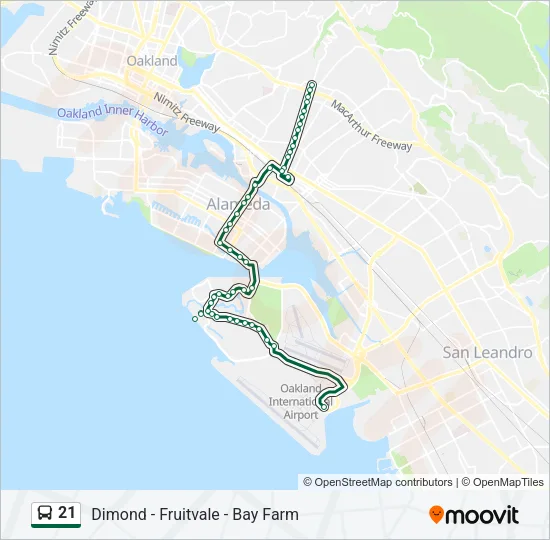 21 Bus Line Map