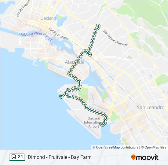 21 bus Line Map