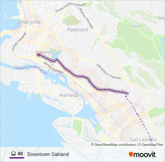40 Bus Line Map