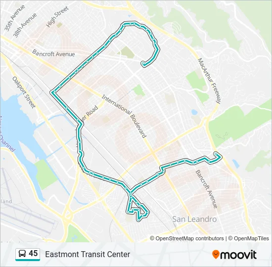 45 Bus Line Map