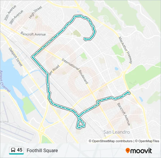 45 Bus Line Map