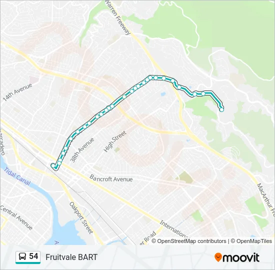 54 Bus Line Map