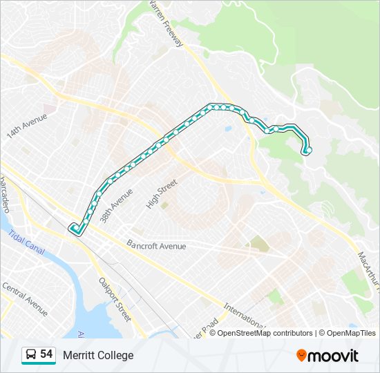 54 Bus Line Map