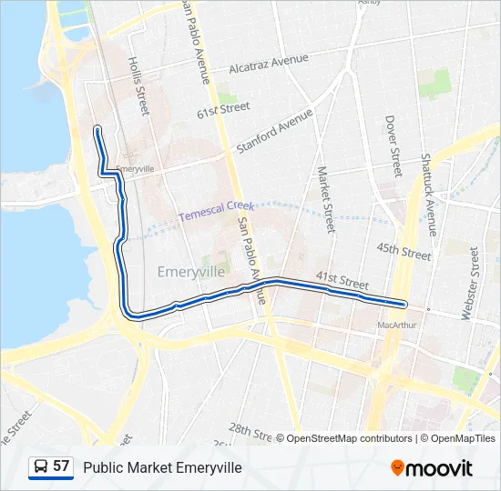 57 Bus Line Map