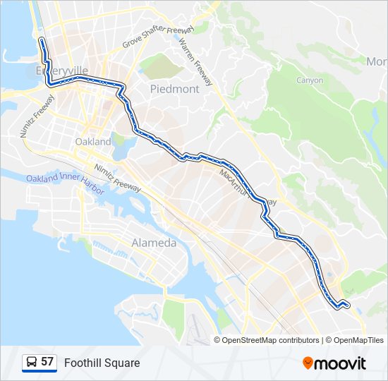 57 bus Line Map