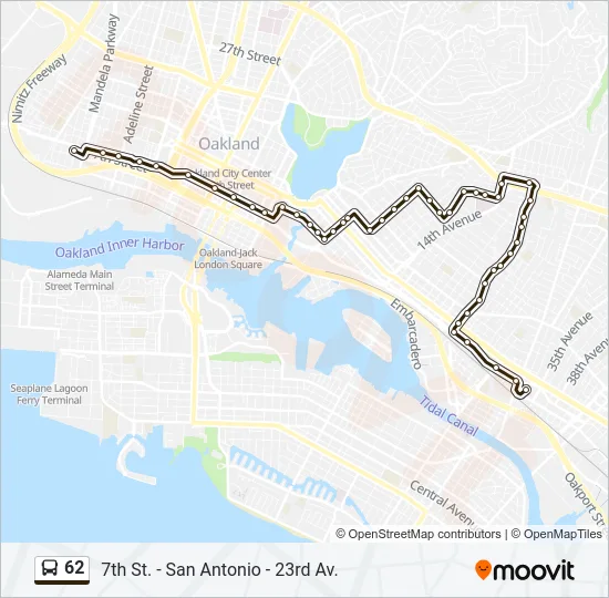 62 Bus Line Map