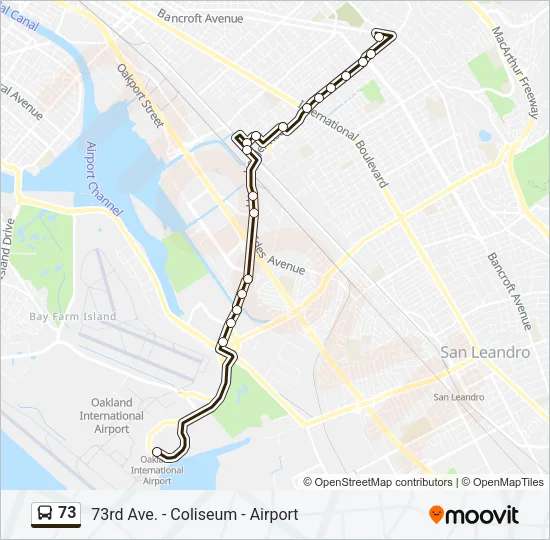 73 Bus Line Map
