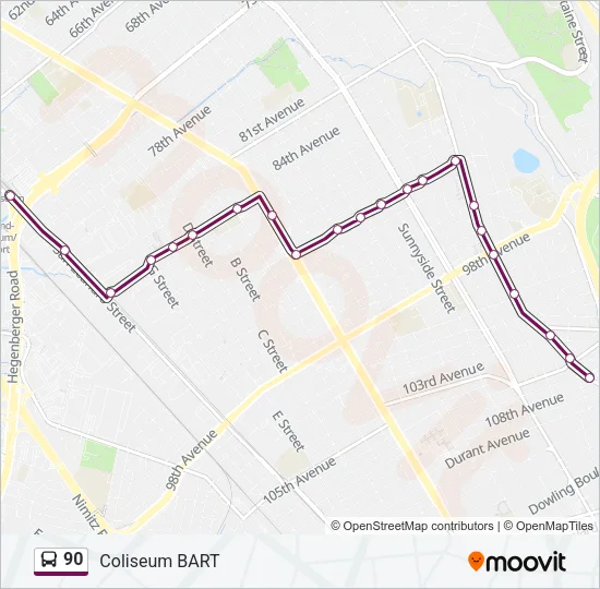 90 Bus Line Map