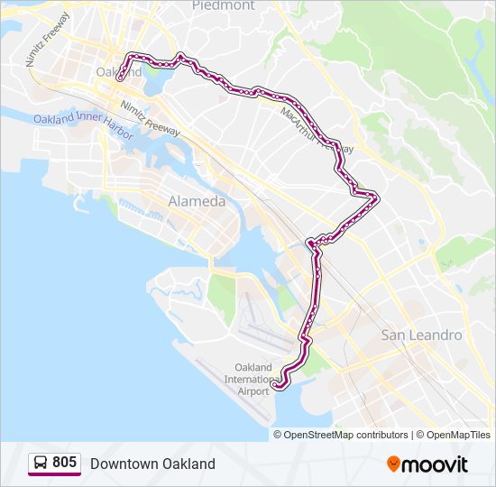 805 Route Schedules Stops Maps Uptown Oakland