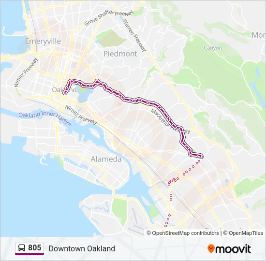 805 Bus Line Map
