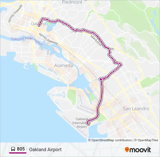 805 Bus Line Map