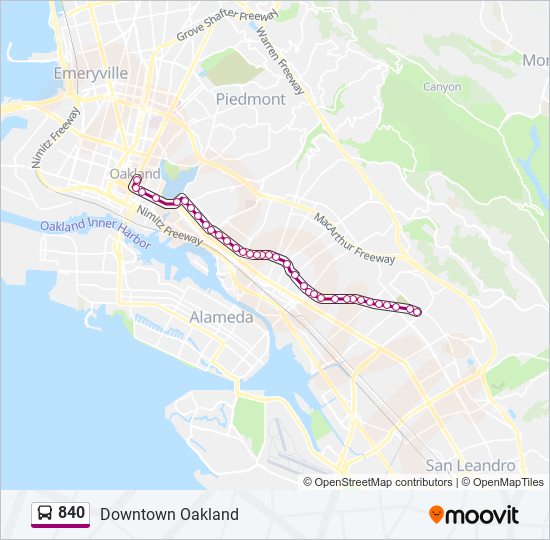 840 bus Line Map