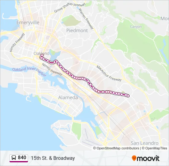 840 Bus Line Map