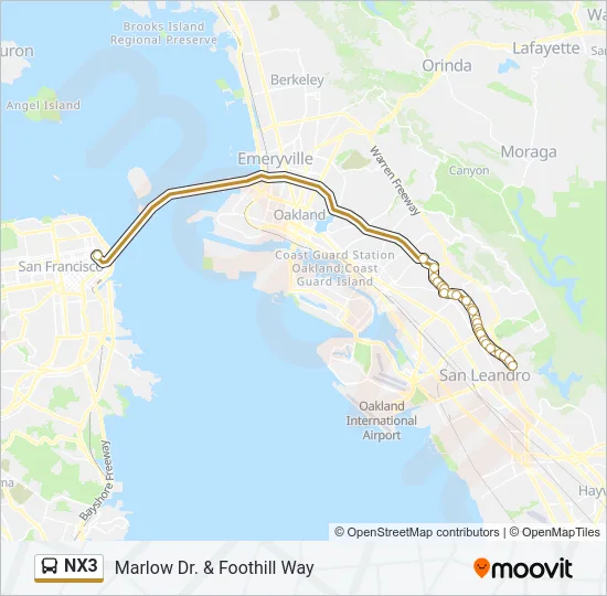 NX3 Bus Line Map