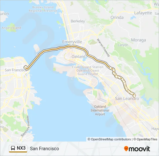 NX3 Bus Line Map