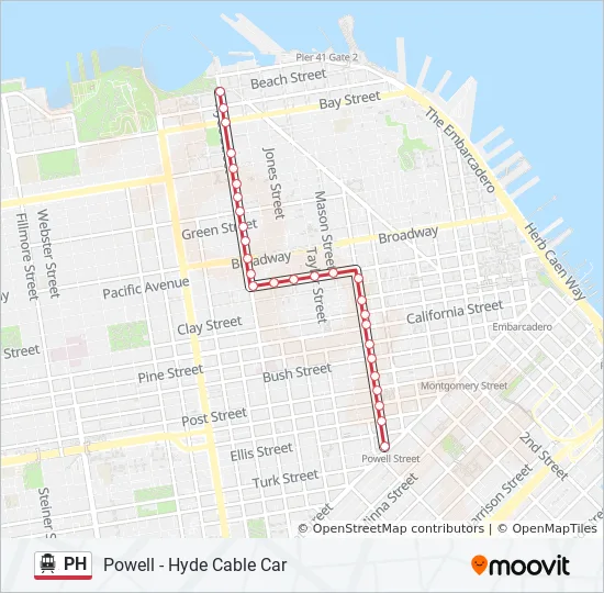 San Francisco Cable Car Map Pdf Ph Route: Schedules, Stops & Maps - Beach + Hyde (Updated)