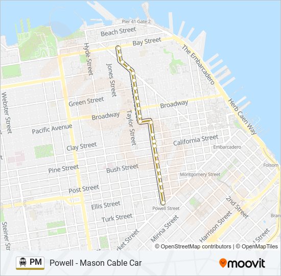 PM cable car Line Map