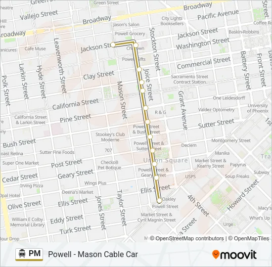 PM Cable Car Line Map