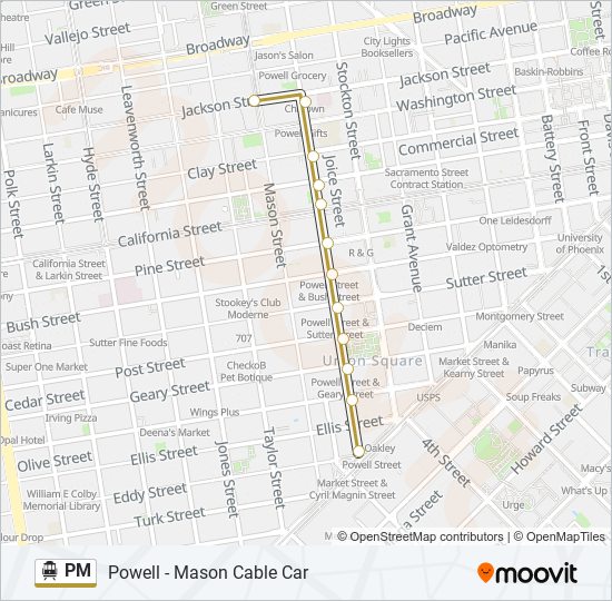 PM cable car Line Map