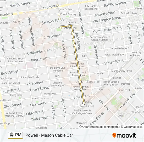 PM Cable Car Line Map