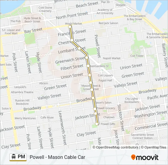 PM Cable Car Line Map