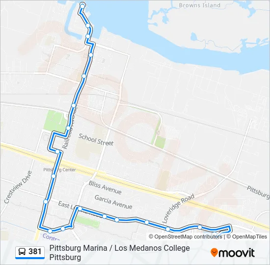 381 Bus Line Map