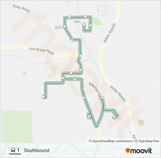 1 Bus Line Map