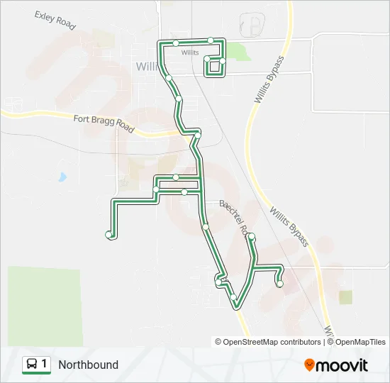 1 Bus Line Map