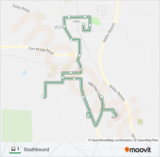 Mapa de 1 de autobús