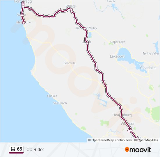 Mapa de 65 de autobús