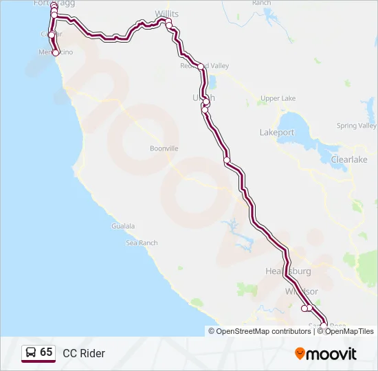 65 Bus Line Map