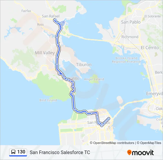 130 Bus Line Map