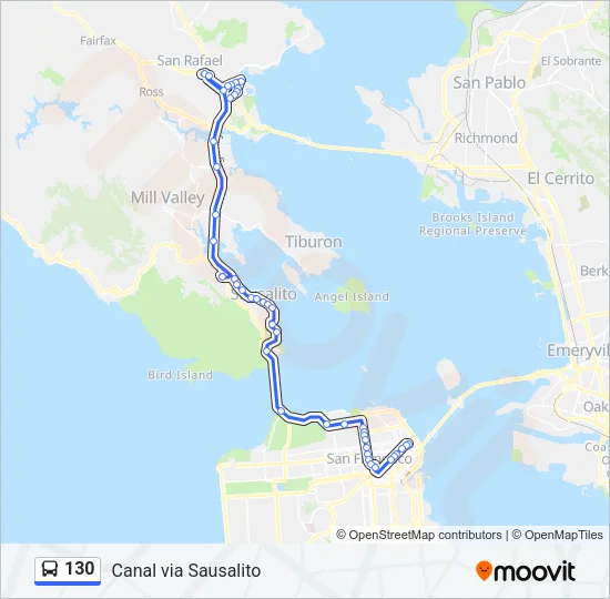 130 Bus Line Map