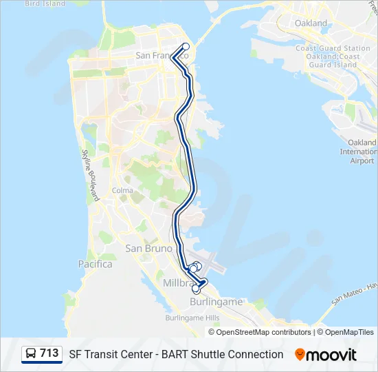 713 Bus Line Map