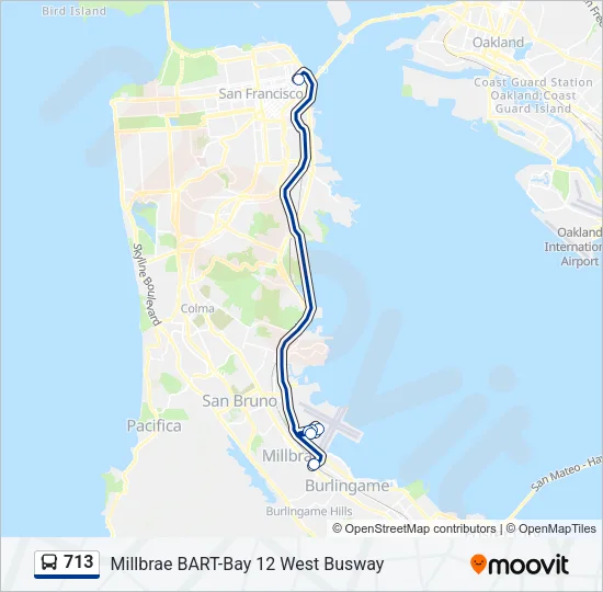 713 Bus Line Map