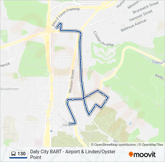 130 Bus Line Map