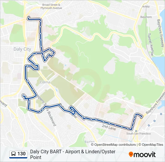 130 Bus Line Map