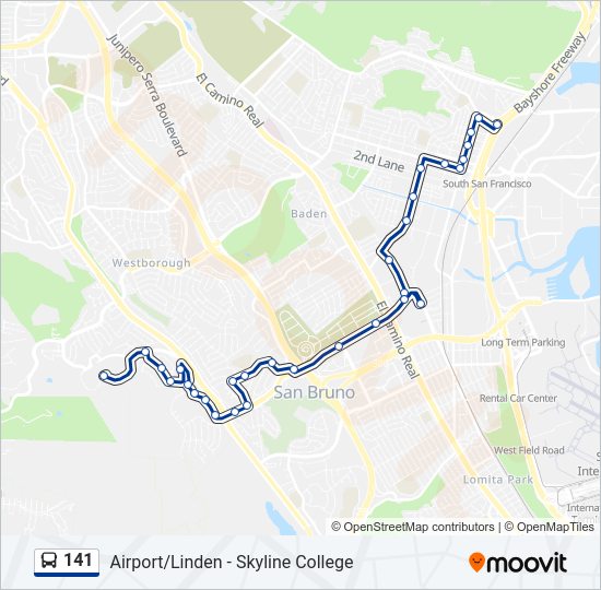 Mapa de 141 de autobús