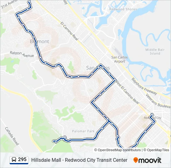295 Bus Line Map