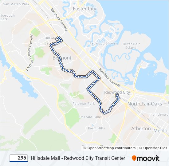 Mapa de 295 de autobús