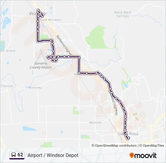 62 Bus Line Map