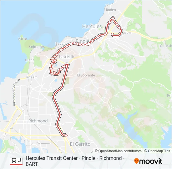 J Bus Line Map