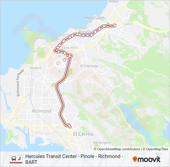 J Bus Line Map