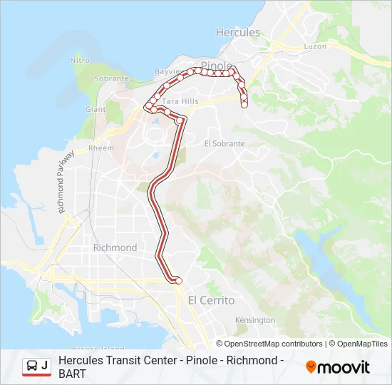 J Bus Line Map