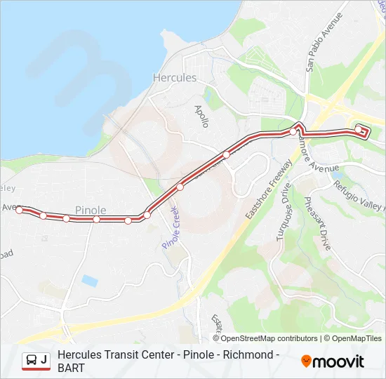 J Bus Line Map