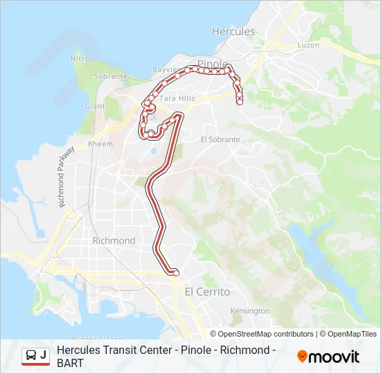J Bus Line Map